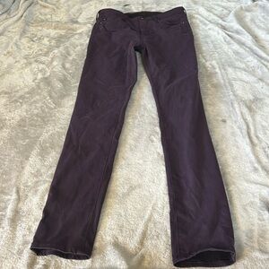 Ag adriano goldschmied prima cigarette leg pant in purple